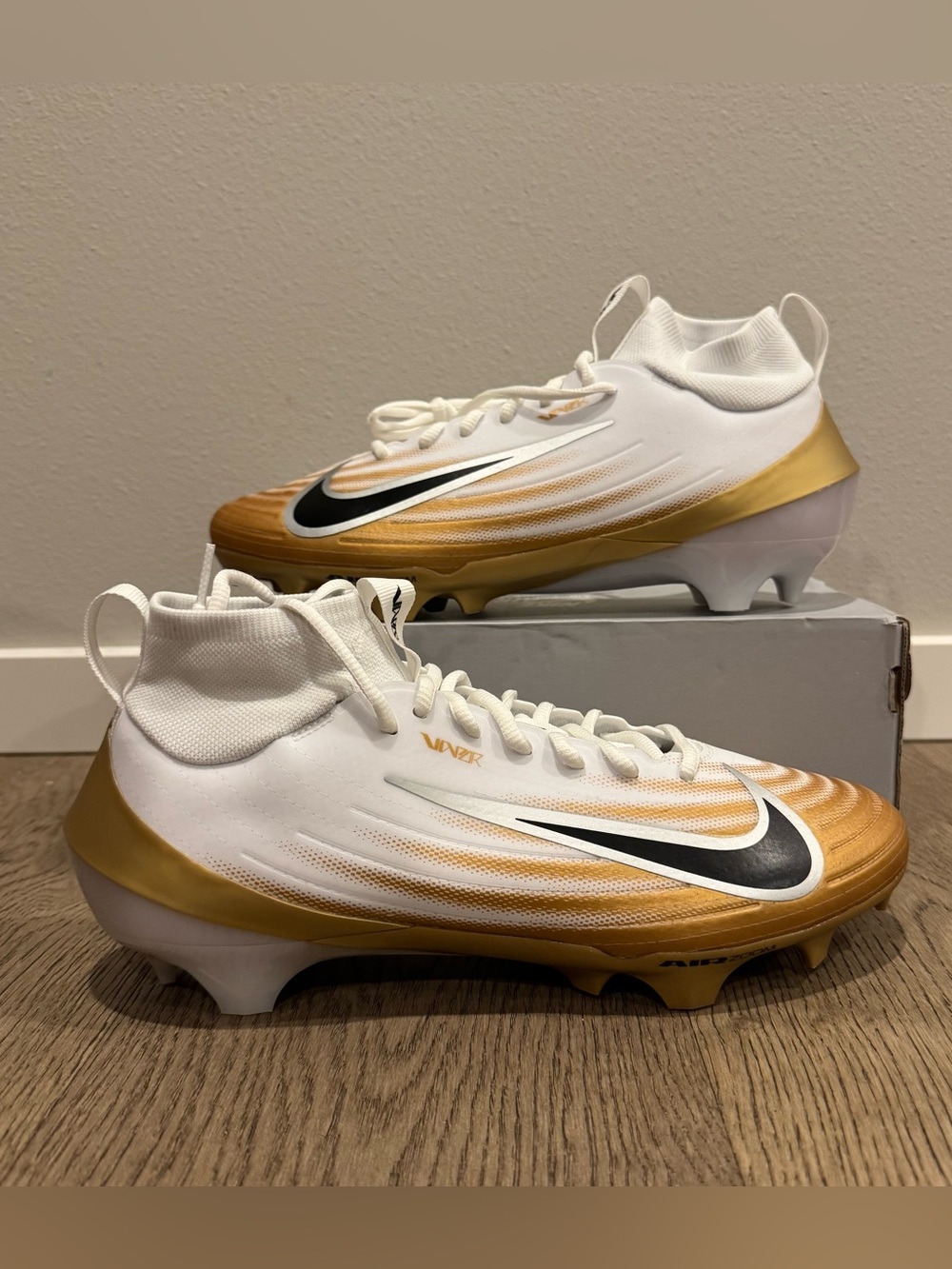 Nike Air Zoom Vapor Pro 1 Football Cleats White Gold